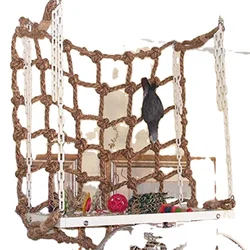 New Parrot Swing Ladder Toys Rope Net with Buckles Pet Bird Bites Climb Chew Toys Hanging Cockatiel Swing Parrot Cage Bird Toys