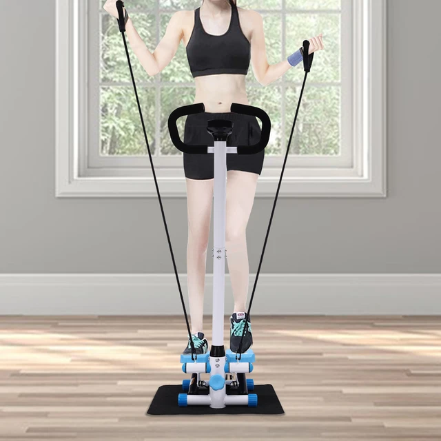 Exercise Stepper with Hydraulic Drive Display Screen Adjustable Height 150kg Capacity Resistance Bands Cardio Workout Equipment 2