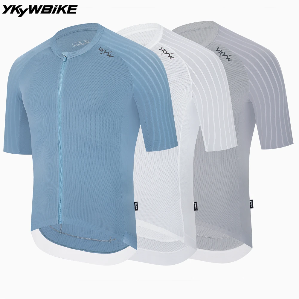 AliExpress YKYWBIKE 2025 Men Cycling Jersey Summer Road Bike Shirt YKK Zipper Bicycle Jersey Breathable Aerodynamic Raglan Sleeve