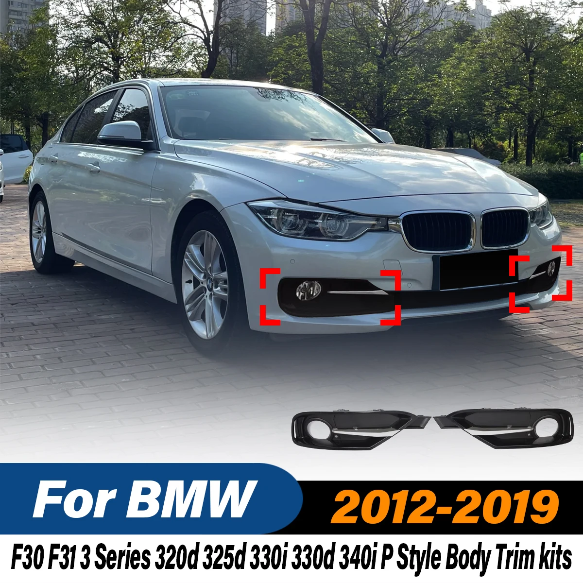 

For Bmw F30 F31 3 Series 320d 325d 330i 330d 340i 2012 2013 2014 2015 2016 2017 2018 2019 MP Style Splitter Fog Lamp Grille