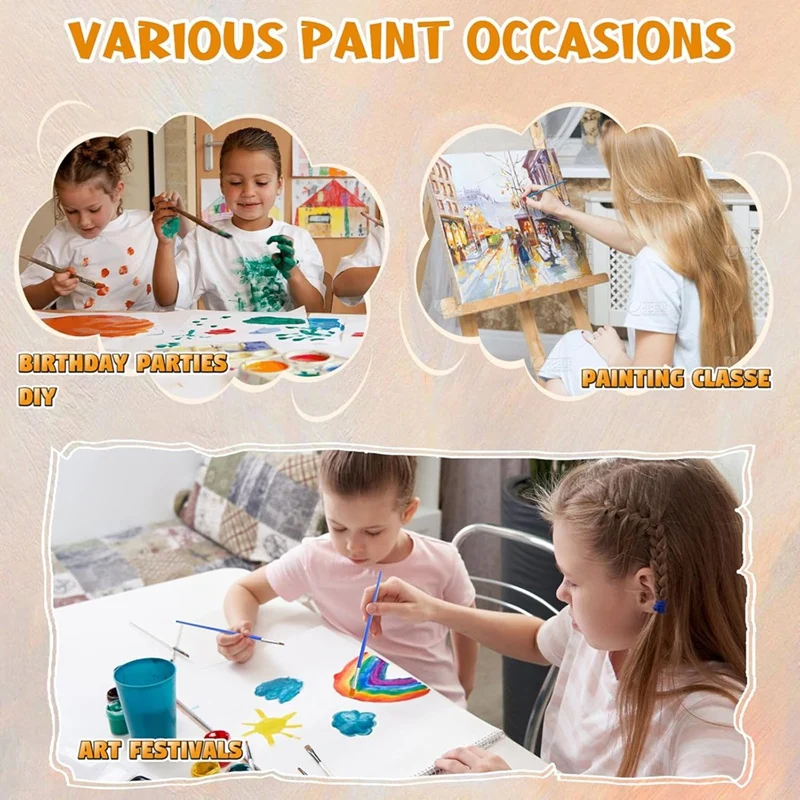 10Pack Acrylic Paint Set,For Kids Adults Art & Craft Painting, For Home Classroom Birthday DIY With Palettes And Brushes