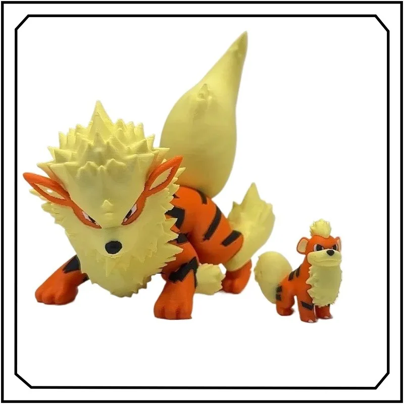 

Pokémon Action Figure Growlithe Arcanine Anime Peripheral Cute Cartoon 3D Printing Model New