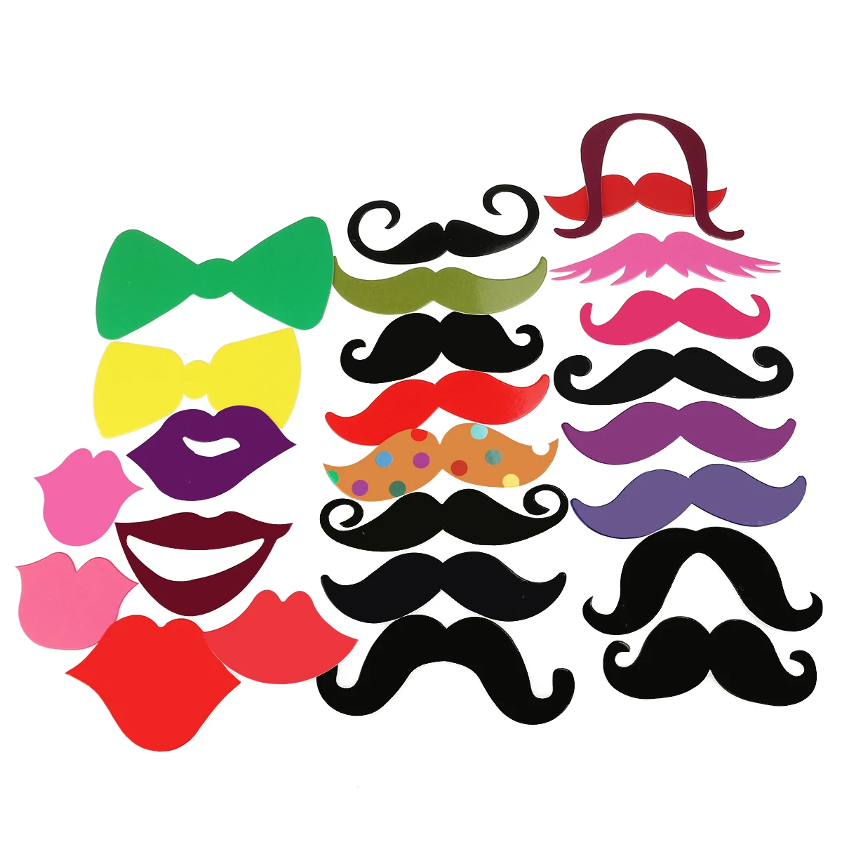 

44pcs Photo Booth Props Funny Wedding Party Accessories Cardstock Bamboo Sticks Handheld Gadgets for Photoshoots