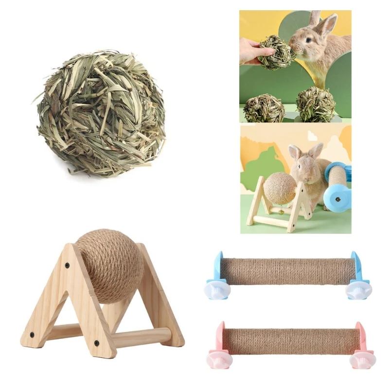 🐰 Keep your little companion busy and entertained! This Sisal Hemp Chew & Scratching Toy is a fun 6
