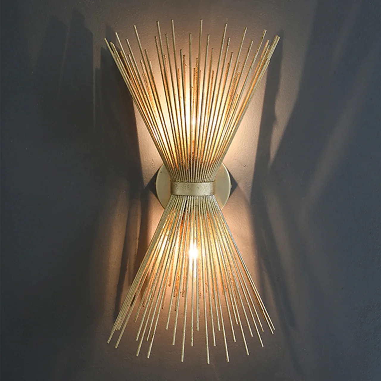 Light luxury 2 lamp home interior wall lamp gold foil silver foil baking paint soft villa living room wall lamp