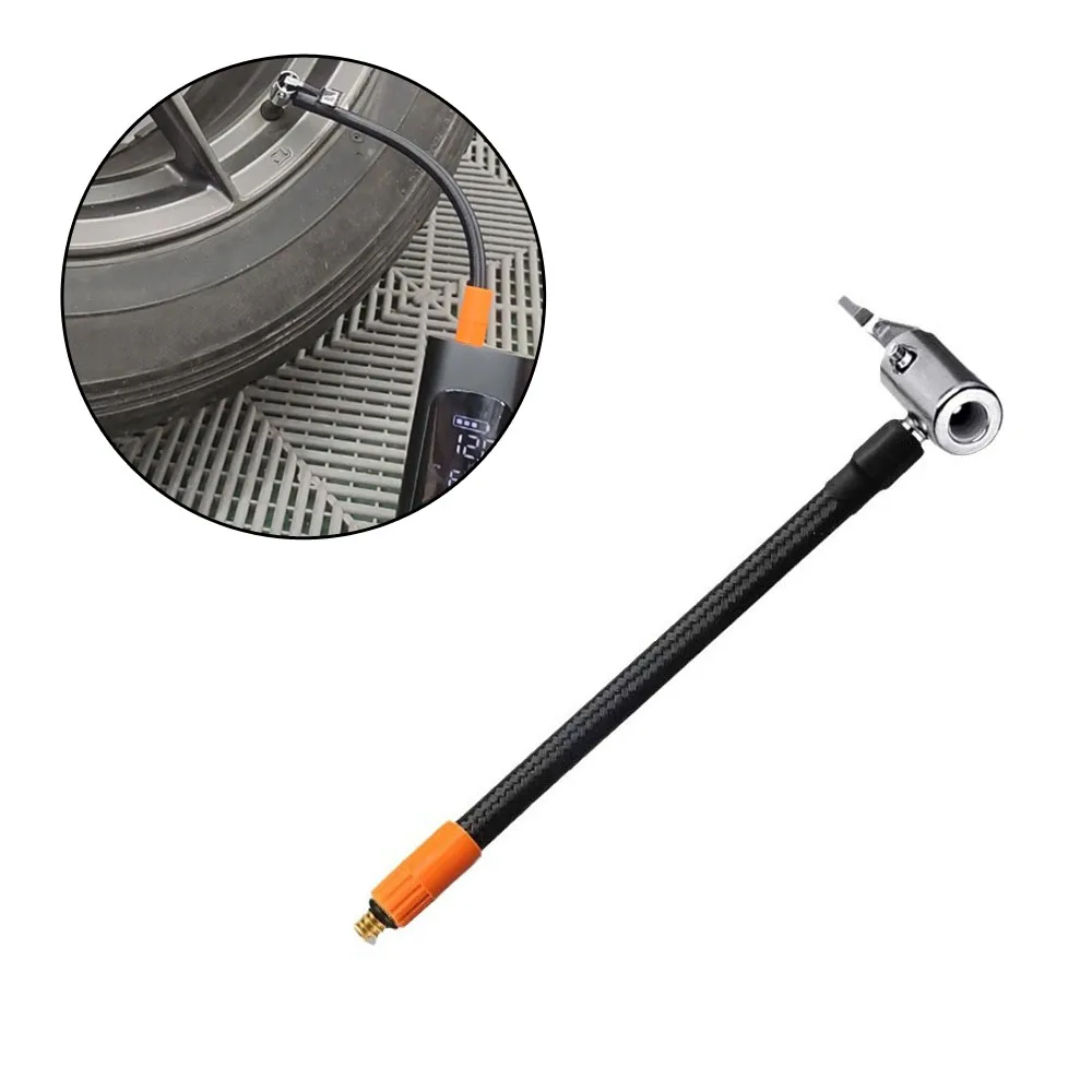 

Car Tire Valve Fine Thread Inflation Hose Adapter M6 40cm Locking Air Chuck with Air Hose Standard Motorcycle Tire Repair Tool
