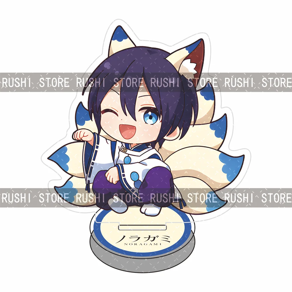 Noragami 10cm Chibi Acrylic Stand Figure Keychain Fox Ear Anime Character Tabletop Decor Collectible Ornament Gift for Fans