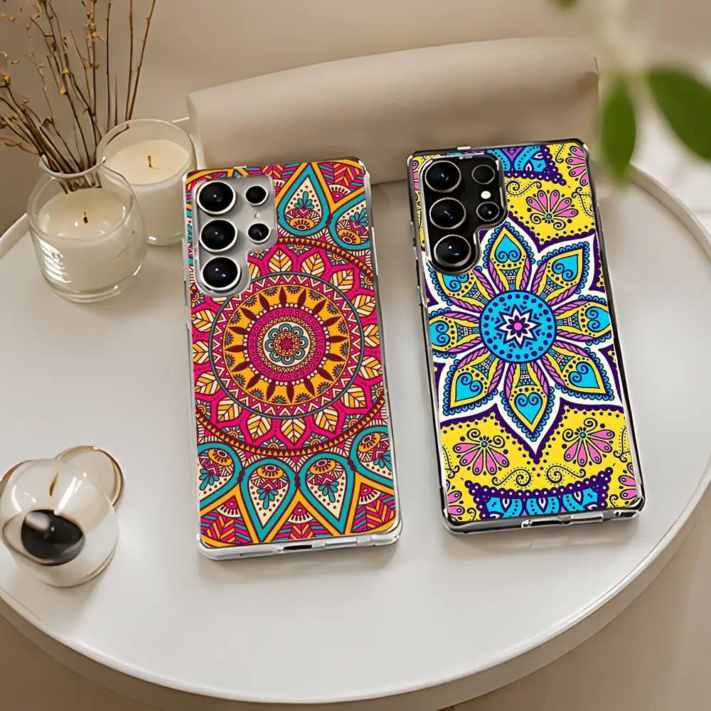 Indian Mandala Silicone Phone Case For Samsung Galaxy S21 S22 S23 S24ULTRA S25ULTRA FE Ultra Plus5G A52S S26 Cover