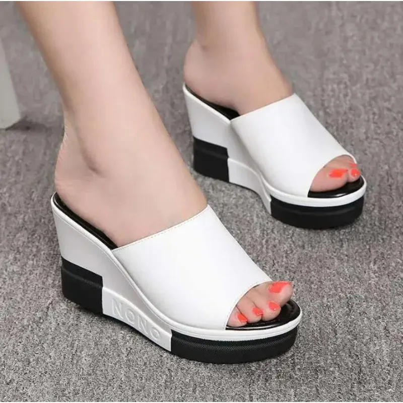 2024 Fashion Flip Flops Women Shoes Slippers Platform Summer Shoes Open Toe Wedges Sandals Ladies Shoes Women Plus Size 35-40