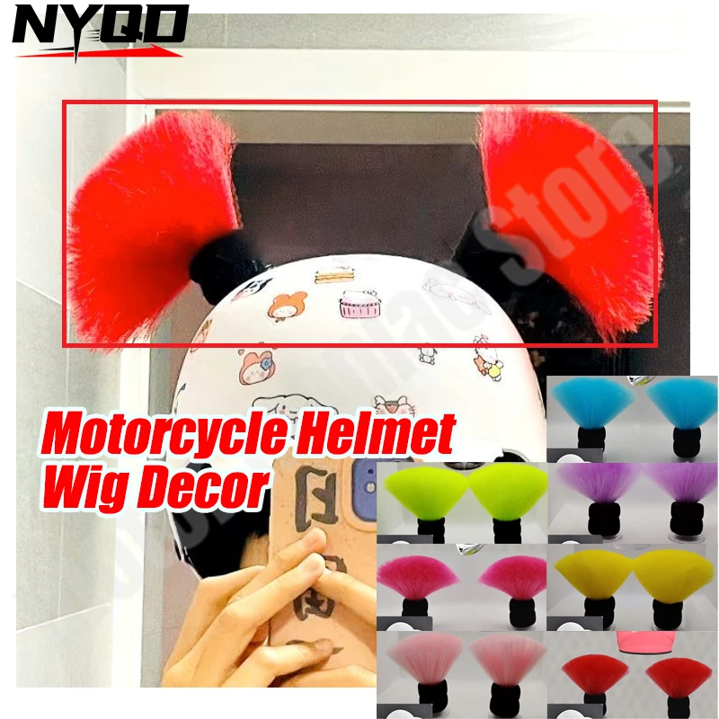 

Motorcycle Helmet Braids Woman Men Wig Decor Motorbike Riding Skiing Helmet Decoration Punk Ponytail Used For Any Types Helmets