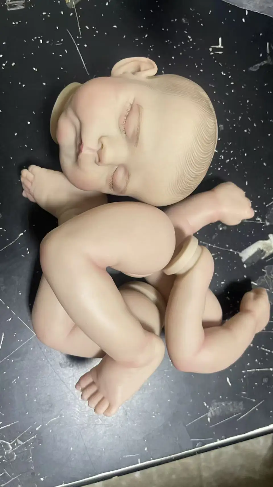 NPK-Muñeca sin terminar de 18 pulgadas, piezas de bricolaje con pelo rizado, Kit de muñeco realista, bebé ya pintado