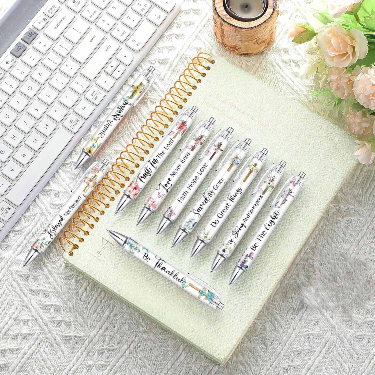 10/20/30 Pcs Christian Pens For Women Religious Ink Pens Inspirational Quotes Pens Bible Verse Ballpoint Pens Funny Office Pens