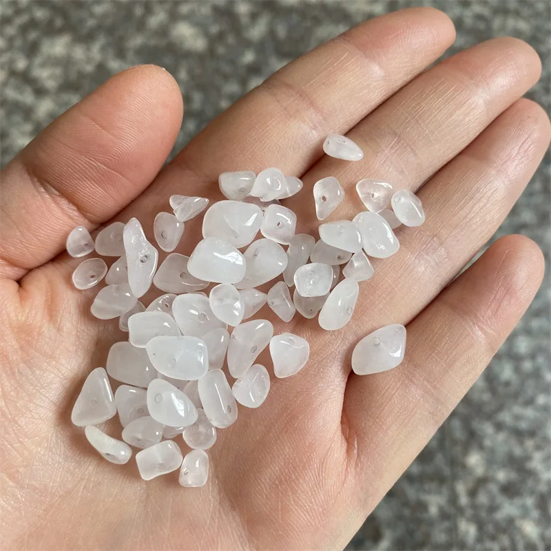 

60g Natural Gravel Beads White 5-8mm for DIY Jewelry Making Bracelets Necklaces Stones for Crafts Natural Stone Beaded