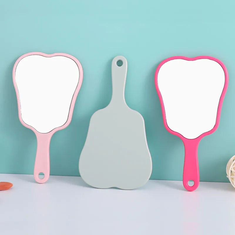 新しいハンドミラー 携帯用化粧鏡 かわいい化粧歯型ハンドミラー ギフト HUAZJ10