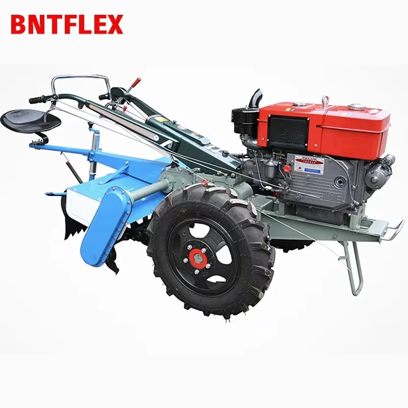 20Hp Complete Sets Agriculture Diesel Walk-Behind Tractor Rotary Tiller Flip Plough Maize Corn Planter-Rubber Making Machinery