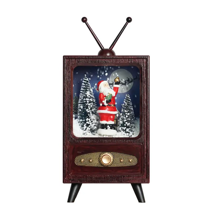 

Mini Version of Retro Snow Music TV Party Atmosphere Decoration Christmas Home Scene Decoration Supplies