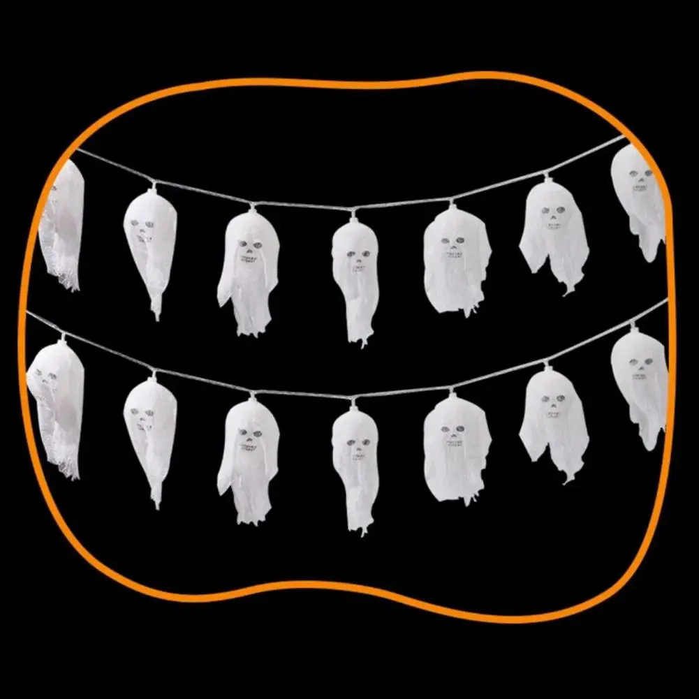 Festive Home Decor Multicolor Skull Ghost Head Led String Lights for Halloween Decorations Waterproof Festive for Parties Garden