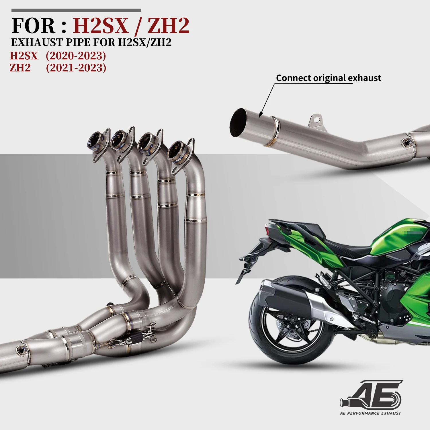 

Для H2SX 2020-2023 ZH2 2021-2023 Ti. Выхлопная труба из сплава для мотоцикла, соединительная трубка, передняя соединительная трубка, оригинальная заводская деталь