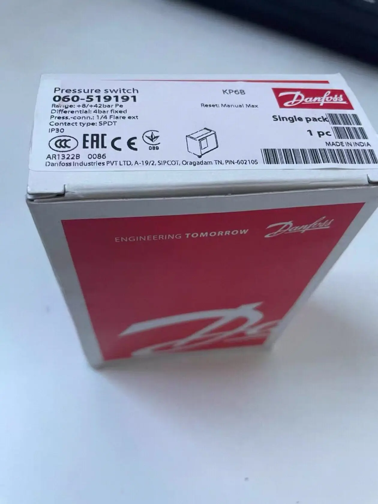 Danfoss Pressure Switch KP6B 060-519191 New Danfoin stock