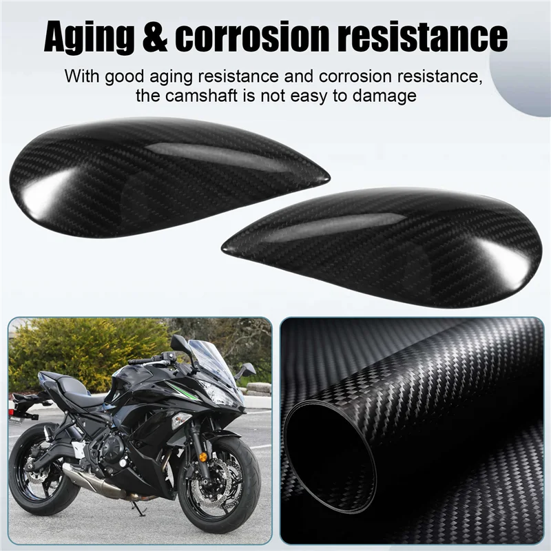 

ABXN-Carbon Fiber Motorcycle Fuel Tank Protector Shell Decoration Protector Covers For KAWASAKI Ninja650 Z650 2017-2023