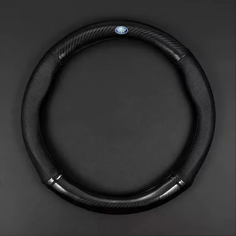 

38cm Car Steering Wheel Cover Carbon Fiber For FAW J6 Besturn T77 V2 X40 V5 X80 B50 Vita F5 V70 D60 F1 V80 B70 R7 N5 N7 B30 T33