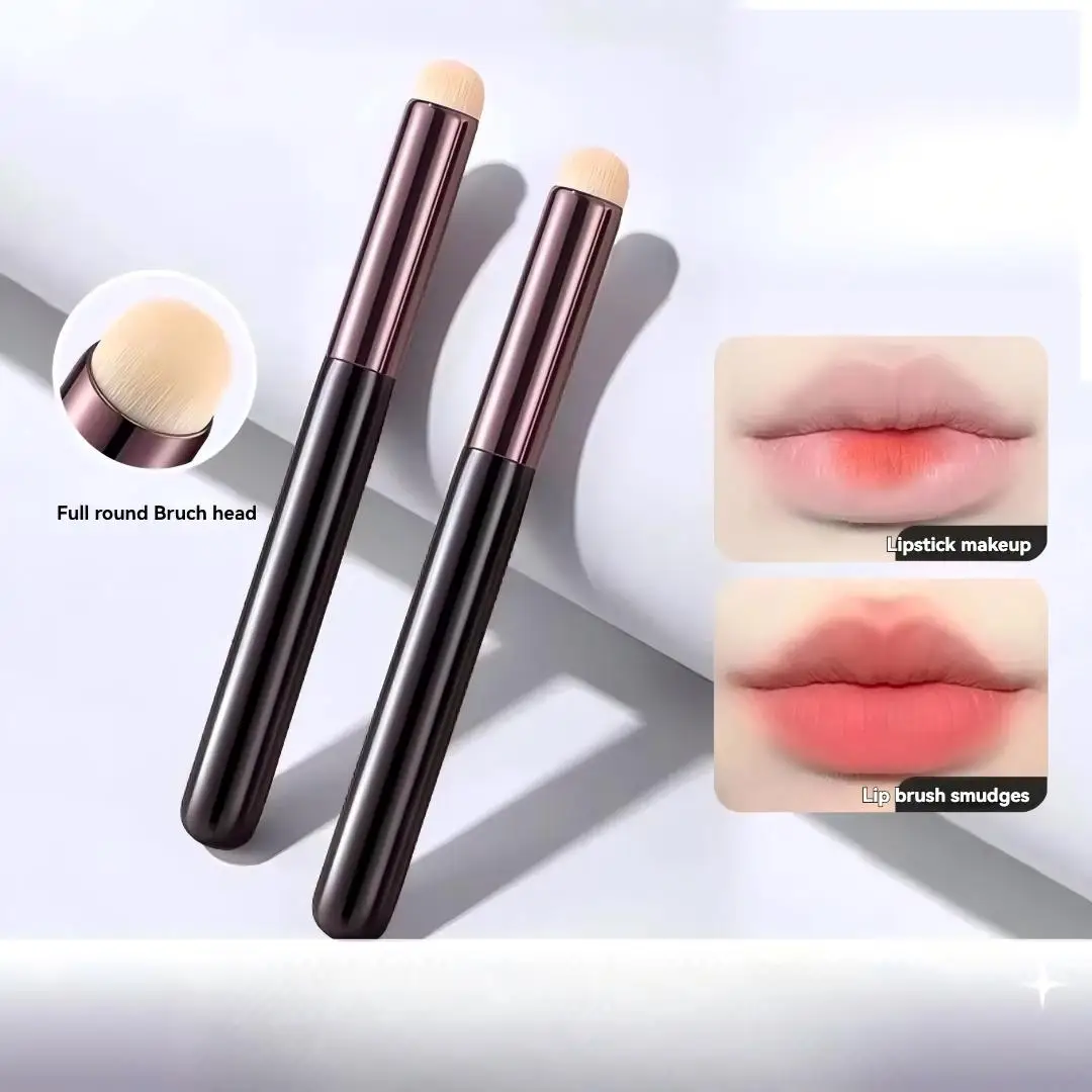 Runder Lippenpinsel – tragbares Make-up-Tool mit Wisch-Concealer und Lippenstift, professioneller Lippenstift-Applikator für präzise Auflösung