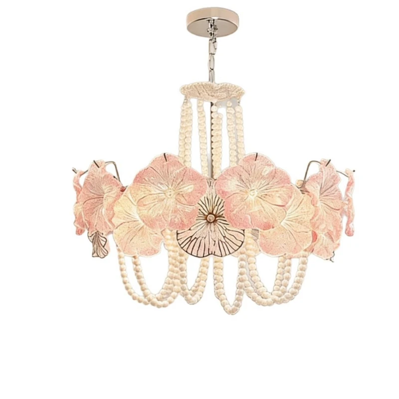 

French light luxury petal living room light Nordic cream wind warm romantic bedroom light
