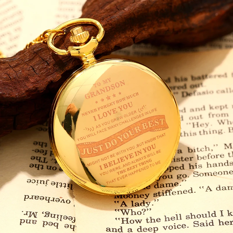 นาฬิกาควอตซ์ดีไซน์หรูหราพร้อมจี้ดีไซน์แบบพกพาสำหรับผู้ชายแฟชั่นเป็นของขวัญผู้ชายผู้หญิงดีที่สุด