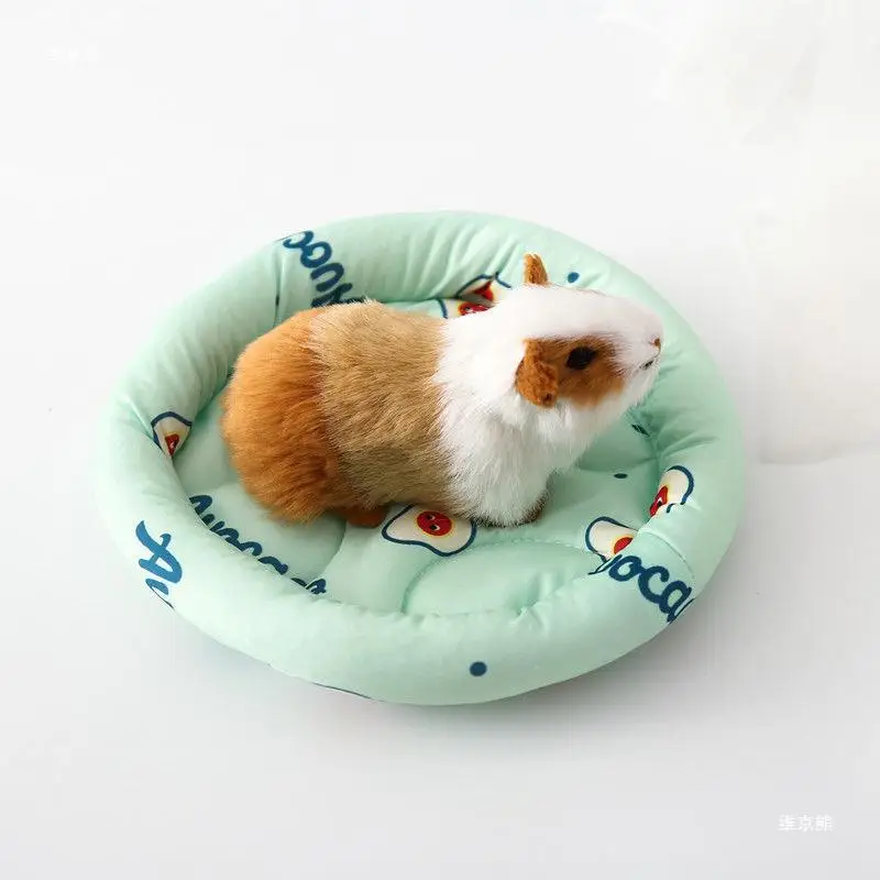 Alfombra pequeña para mascotas, nido de hámster, cama suave y cálida de felpa para conejillo de indias, cojín para cama de Animal PEQUEÑO, ardilla y conejo, verano