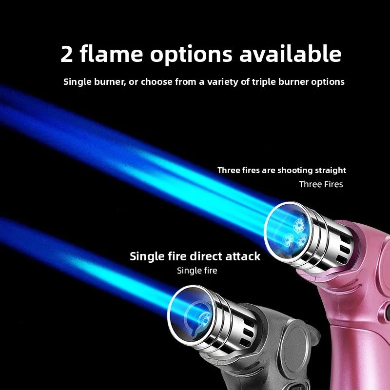 New Three-fire Direct Impact Spray Gun Welding Gun Windproof Cigar Special Lighter Outdoor Barbecue Baking Igniter