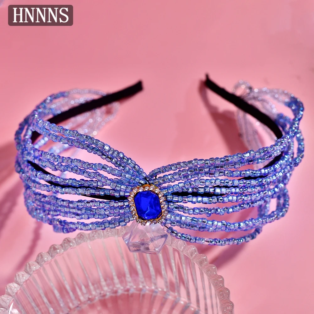 

HNNNS Exquisite Bridal Crystal Bow Headband Women's Birthday Party Headdress Wedding Prom Headpiece Jewelry Accessories A163