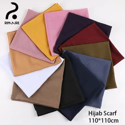 RIMAIRE Cotton Pure Color Muslim Hijab Islamic Women Jersy Soft And Comfortable Turban 110*110cm Square Scarf Widely Used