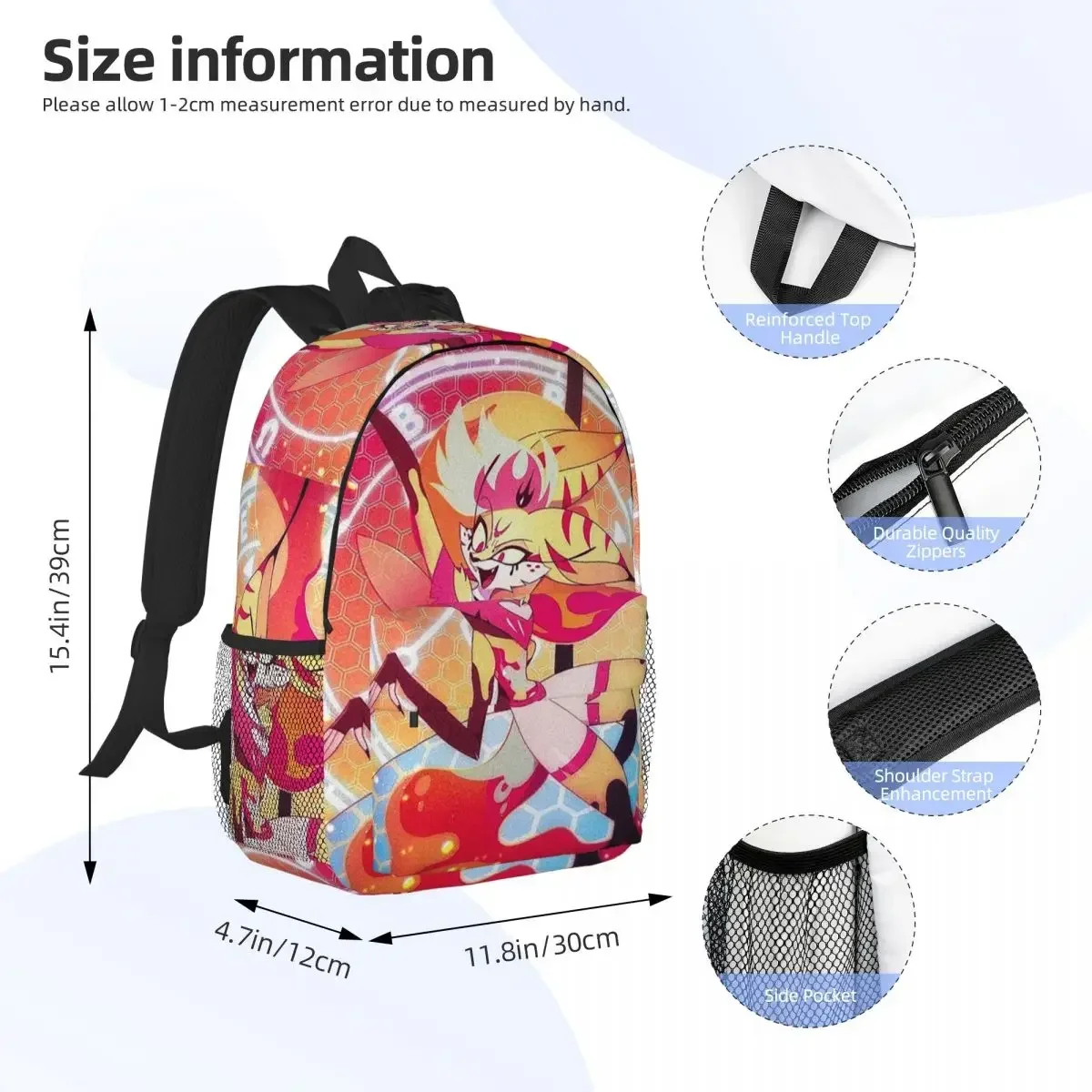 Custom Bag Helluva Boss Beelzebub Backpack Hot Sale Daypack Large Capacity Boy Girl BookBag Shoulder Bags For Men Women Children