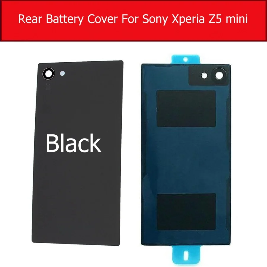 Rear Battery Door Housing Glass Cover for Sony Xperia Z5 Compact/Z5 mini /J5 Compact E5823 E5803 back Glass Cover case + 1x Film