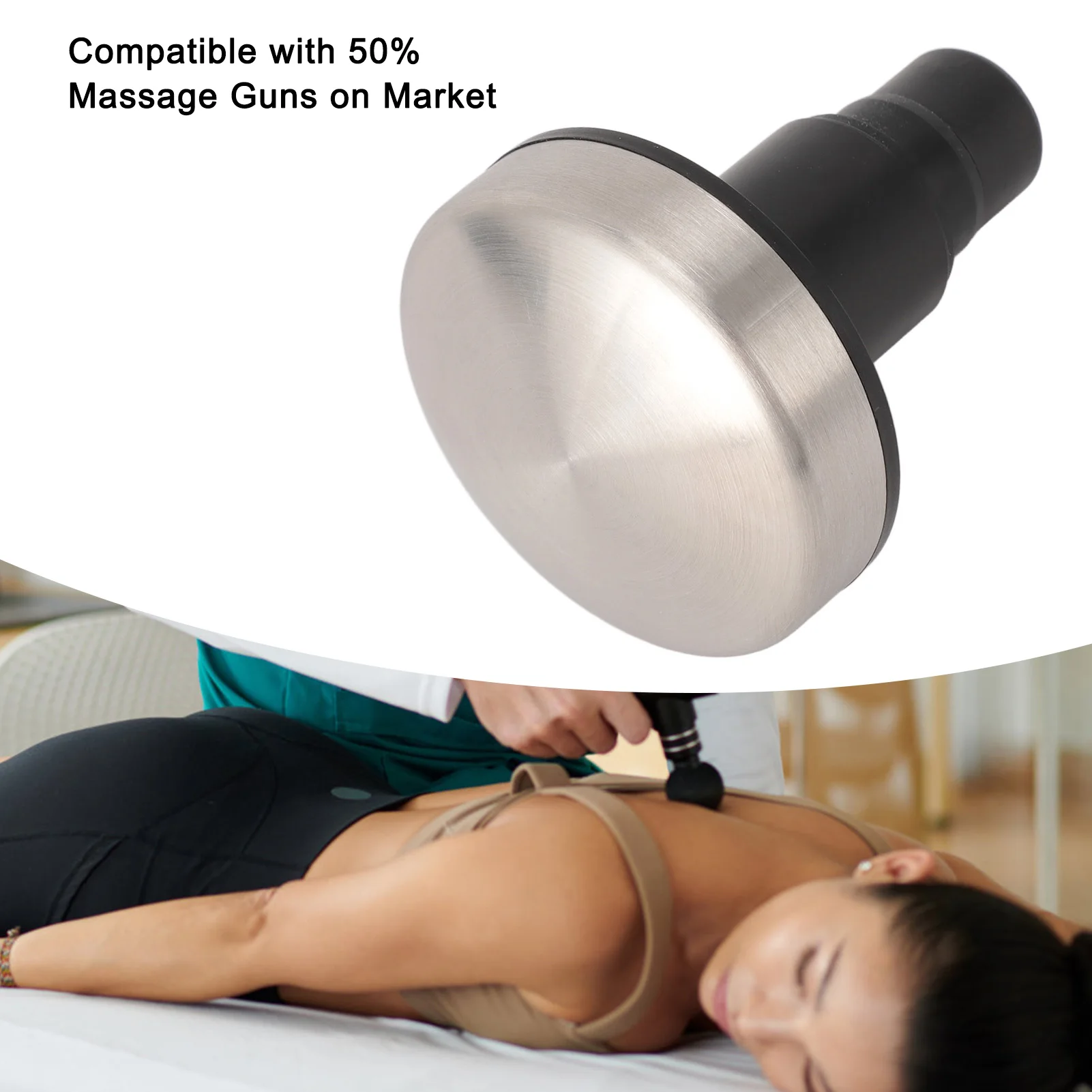 Massage Gun Head with Heat Deep Tissue Muscle Massager Gun Accessories Attachment Rechargeable Heated for 19.1-19.2mm Fascia Gun
