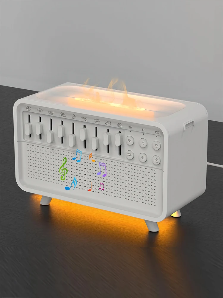 LED Sleep Sound Machine with 8 Nature Sounds Portable BT Speaker Rechargeable Aroma Diffuser Night Light for Home Creative Gift