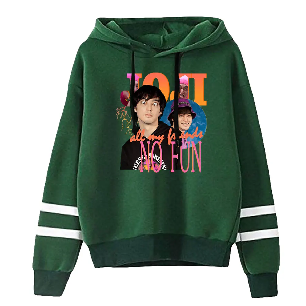 Bluzy unisex bez kieszeni z rękawami w stylu równoległych pasków, merch Joji 2026, męskie i damskie, bluza z kapturem, streetwear Harajuku, odzież w stylu casual.