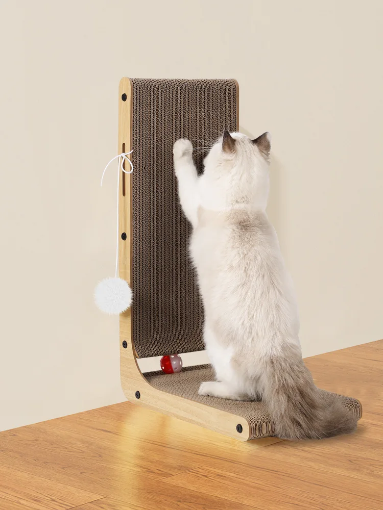 Vertikales, verschleißfestes Katzenkratzbrett, integrierte große Wellpappe-Katzenkratzmatte, Katzenspielzeug, Haustierbedarf – Detail 3