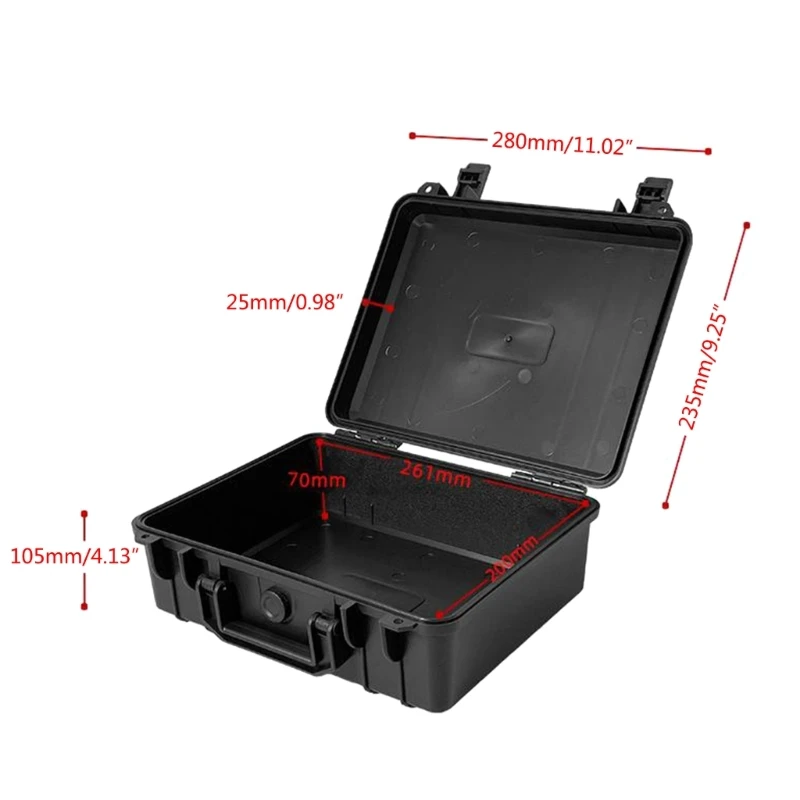 Caja herramientas M6CF, caja organizadora herramientas sellada a prueba agua, almacenamiento en duro, caja