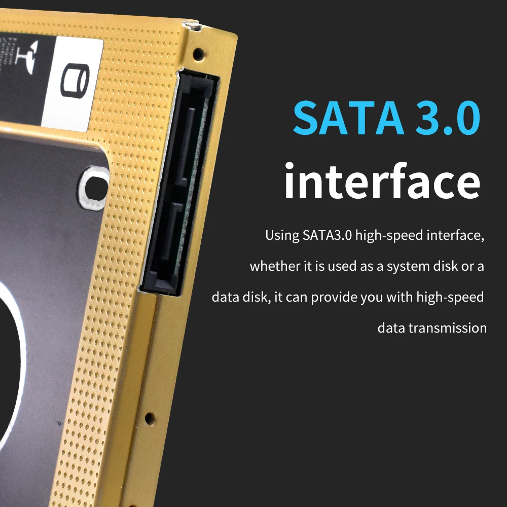 TISHRIC Hdd Caddy Optibay SATA 3.0 2.5 SSD Hdd Case 9.5/12.7 مللي متر الألومنيوم القرص الصلب الضميمة لأجهزة الكمبيوتر المحمول CD/DVD-ROM خليج بصري