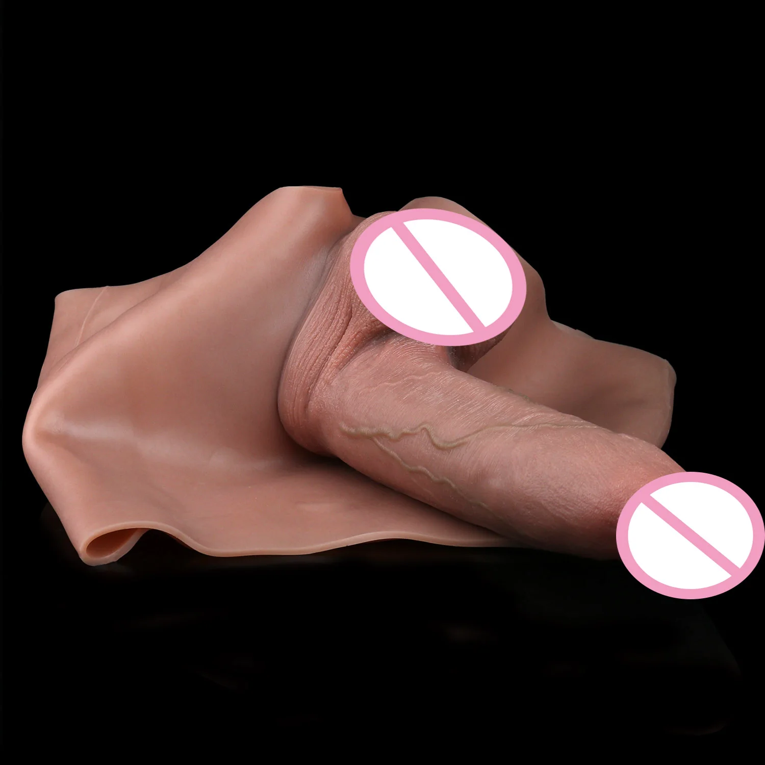 FAAK Nude Black Wearable Realistic Large Hollow Dildo Silicone Panties Strap On Harnes Penis Sleeve Adult Sex Toys for Men 4