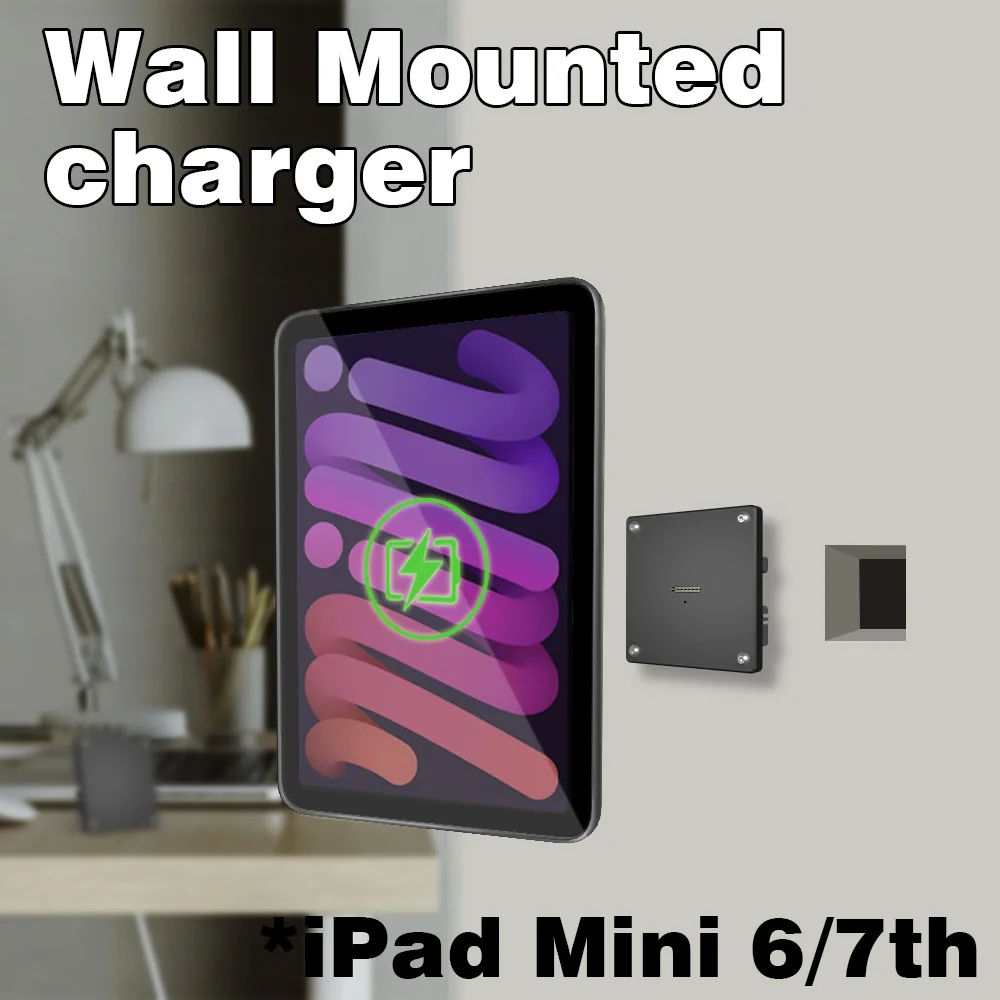 For IPAD MINI6 mini7 Wall Mount iPad Stand 18W Fast Charging Magnetic Wireless Aluminum Rotatable Design stand