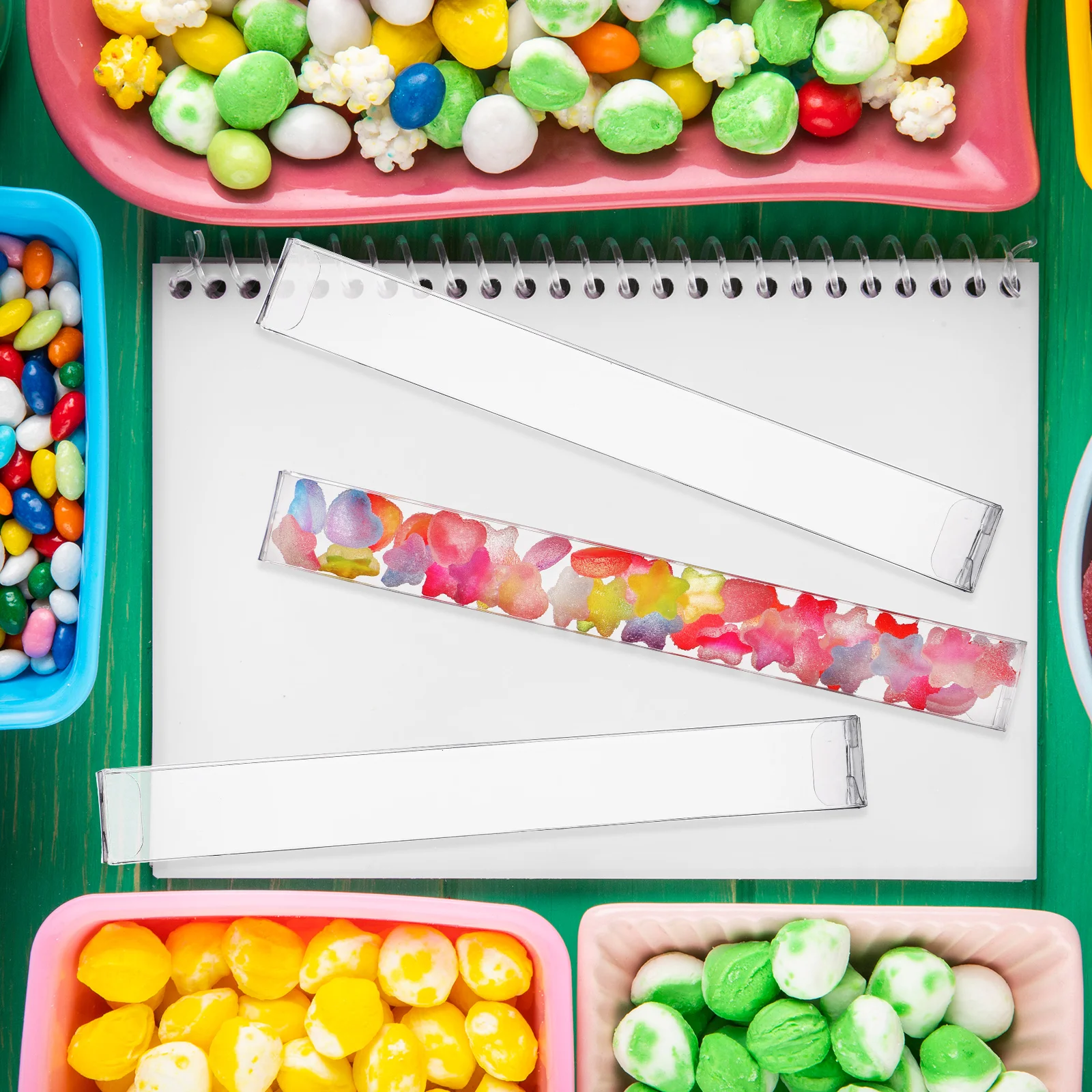 

45 pcs Transparent Small Clear PET Material Party Favor Boxes Lids Packaging Charcuterie Bags Treats Candy Storage Jewelry