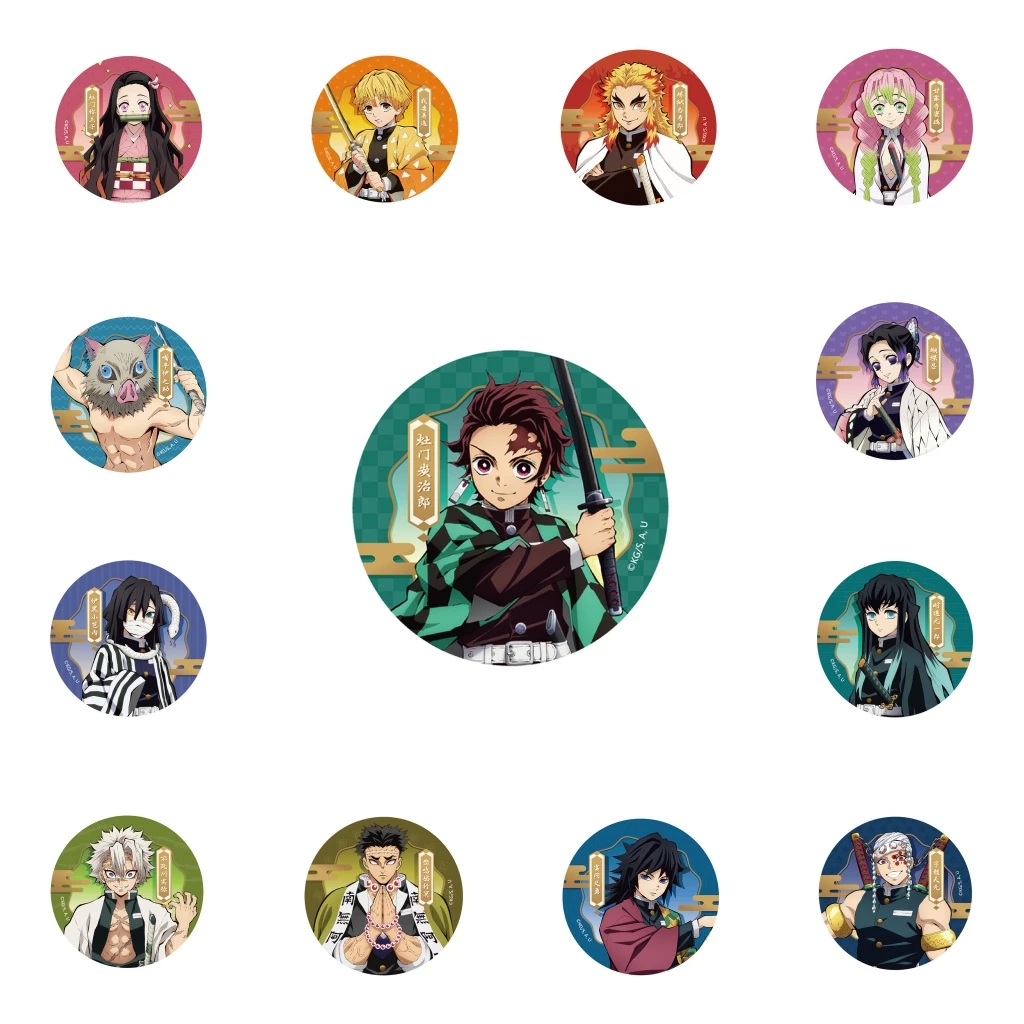 58mm Anime Demone Slayer Kimetsu no Yaiba Kanroji Mitsuri Uzui Tengen COSTUME Cosplay Distintivo Pin SPTE Spilla in banda stagnata ﻿   Prop Gilf