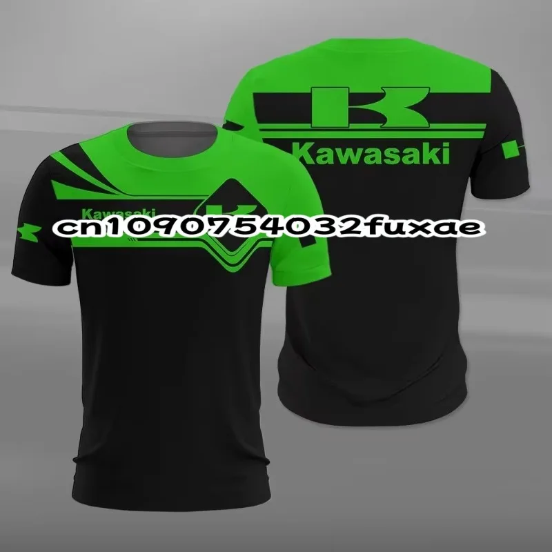 

Футболка Kawasaki, футболка для верховой езды, солнцезащитный крем, быстросохнущая, впитывающая пот, футболка с 3d принтом, летняя футболка, мужская мотоциклетная футболка