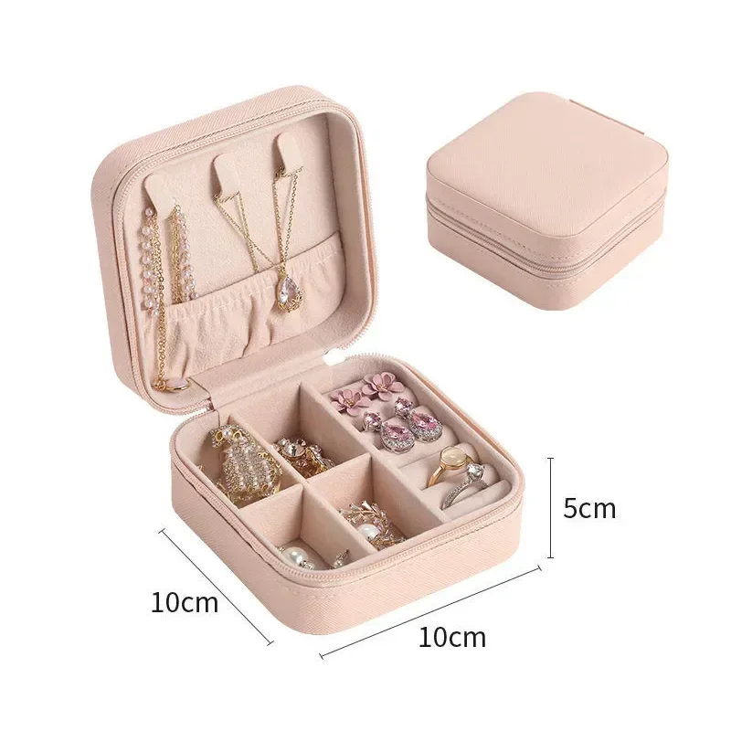 

Jewelry Organizer Display Travel Jewelry Case Boxes Portable Jewelry Box Leather Storage Joyeros Organizador De Joyas