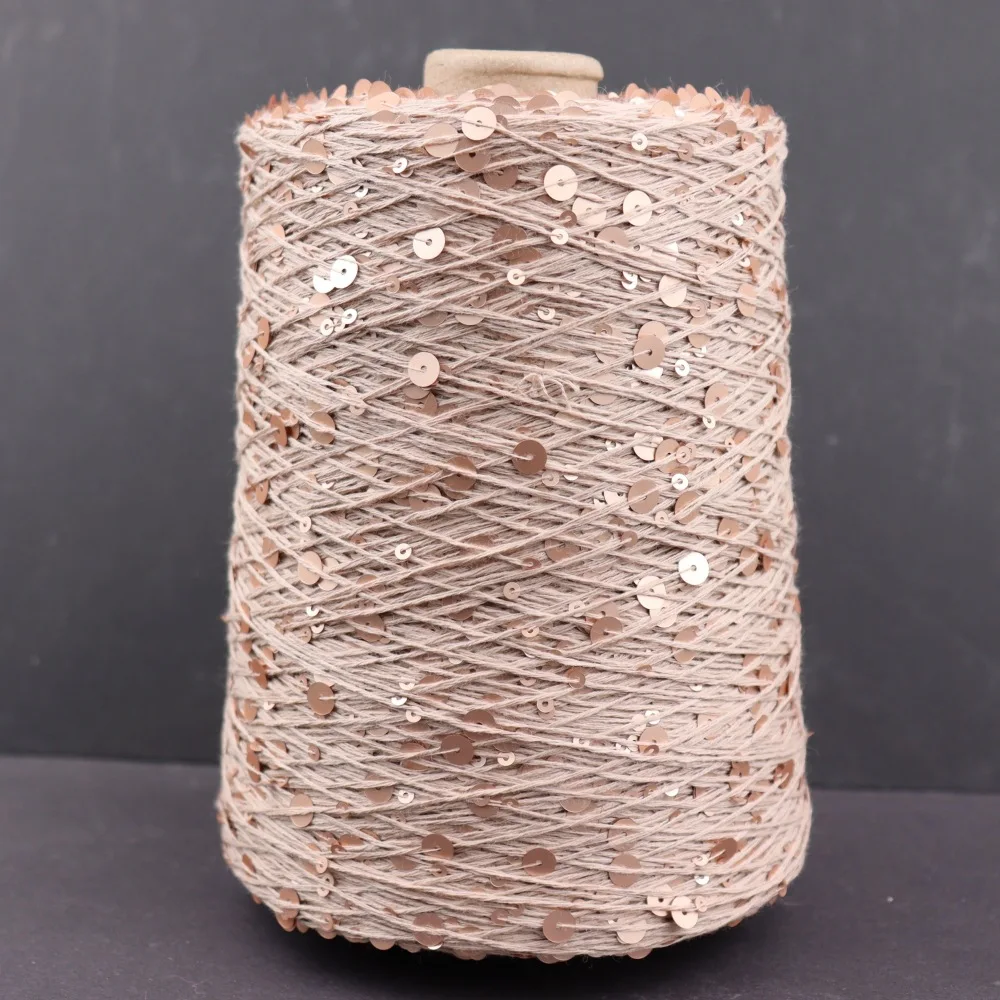 

500g Cotton Sequins 3mm 6mm Sequin Yarn Hand Knitted Clothes Hat Doll Yarn