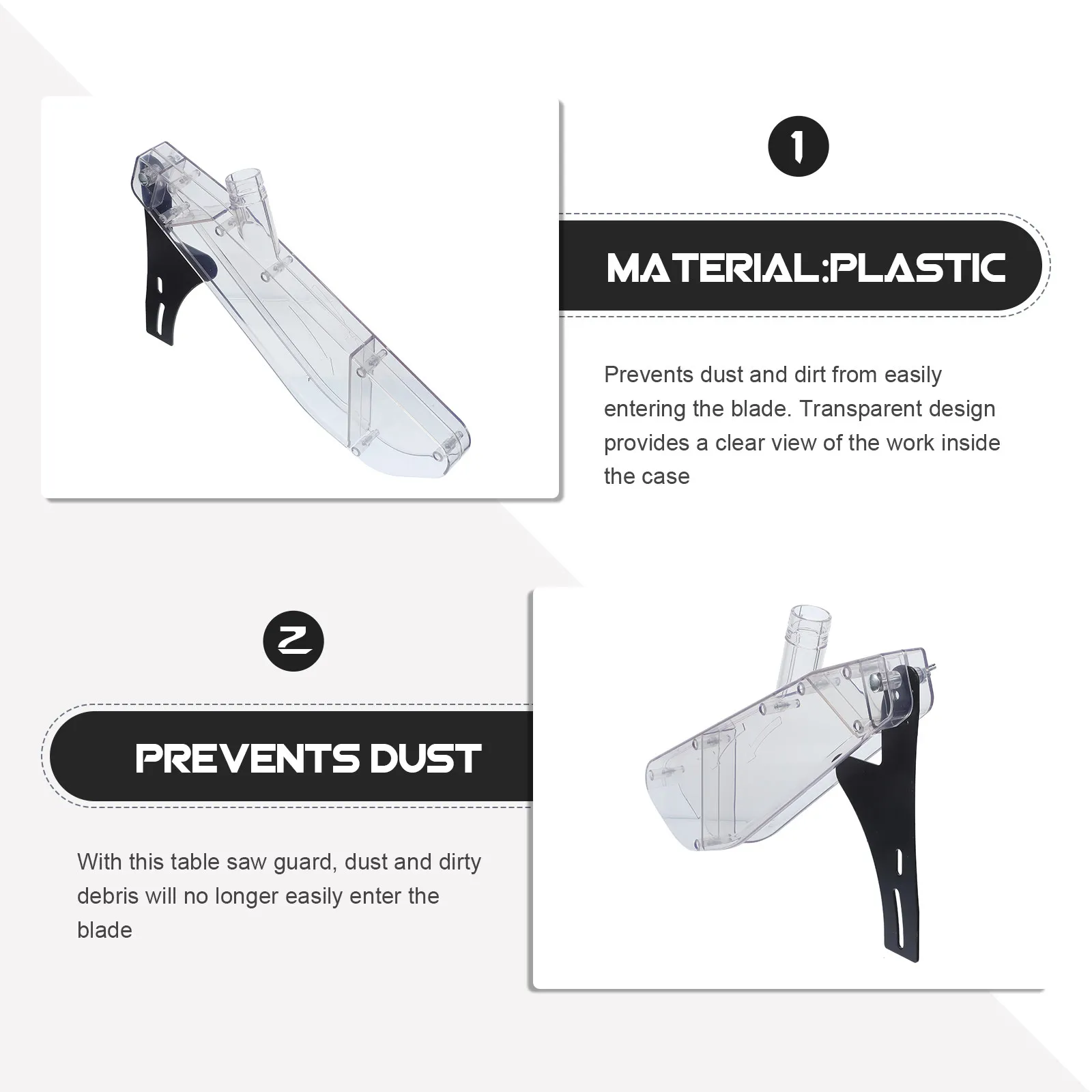 Table Saw Blade Protector with Splitting Cutter R Shape 4-10 Inch Universal Guard for Woodworking Safety Dust Protection