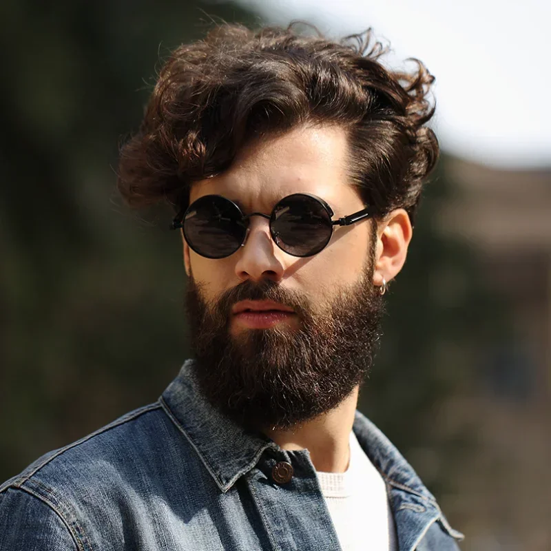 المعادن خمر الشرير نمط النظارات الشمسية الرجال الرجعية الجولة Y2K Cyberpunk النساء نظارات شمسية نظارات حديثة الطراز Gafas Sol Mujer UV400 очки