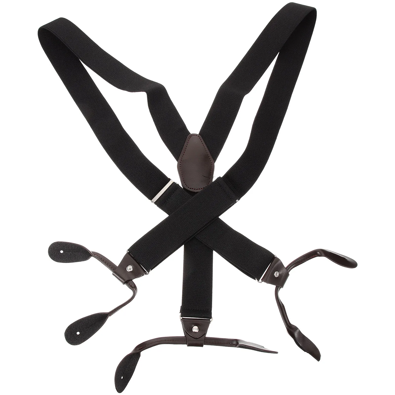 

Mens Suspenders Black Braces for Trousers Jeans Casual Wear Elastic Adjustable Design Long Lasting Polyester Material